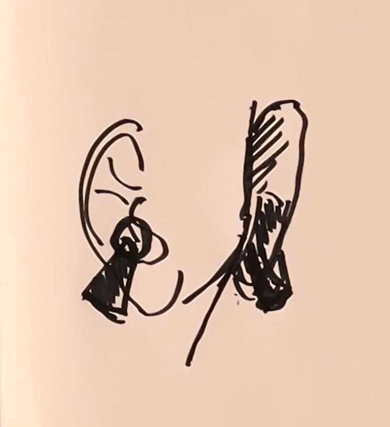 Option C sketch showing a simpler neutral wearable audio direction