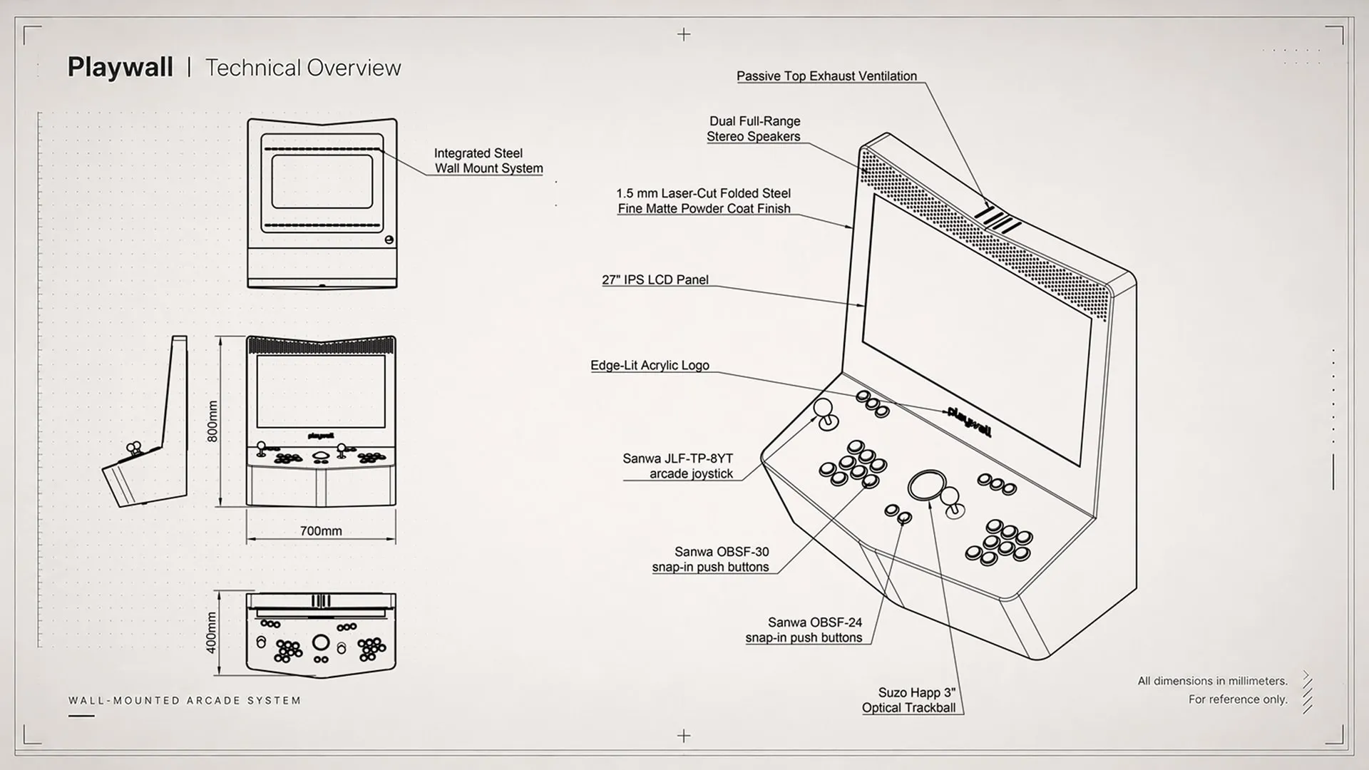 Playwall arcade technical overview and manufacturing notes